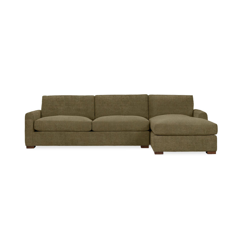Classic Home Coburn chaise sofa from the stationary sectional collection, featuring plush cushions and a modern design.