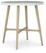 Seton Creek - Round Bar Table With Umbrella Option - Beige - R&R Furniture Gallery (Fountain Valley, CA)