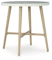 Seton Creek - Round Bar Table With Umbrella Option - Beige - R&R Furniture Gallery (Fountain Valley, CA)