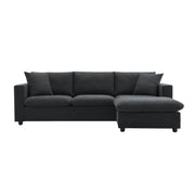 Modern Sectional Sofa With Throw Pillows, Cloud L Shaped Couch Set With Wide 4 Seat Comfy Couch Set With Movable Ottoman - R&R Furniture Gallery (Fountain Valley, CA)