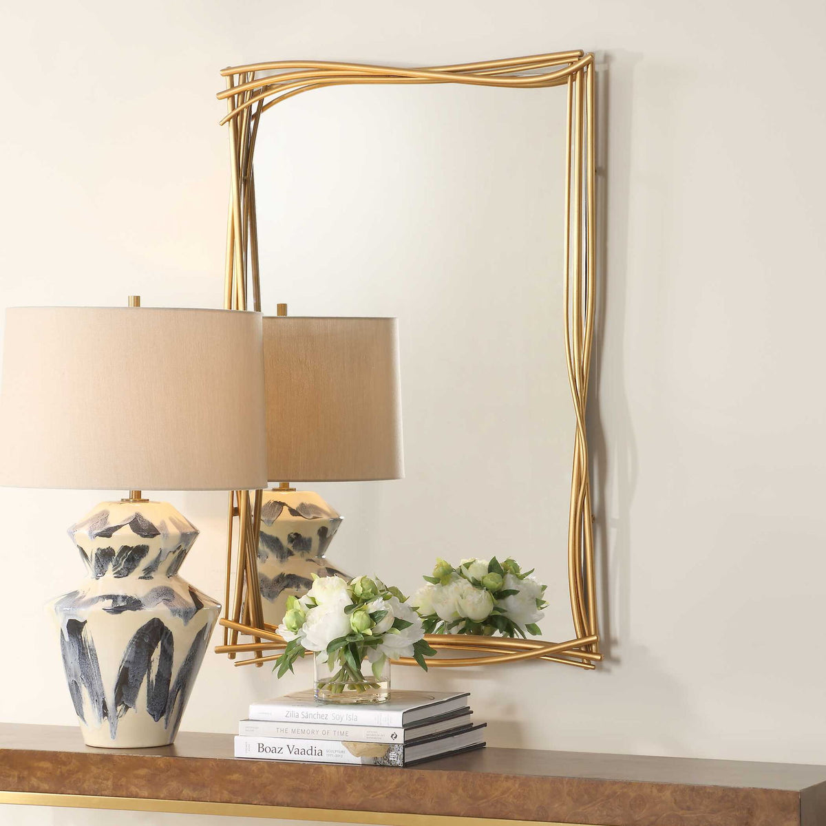 Curved Branches - Mirror - Gold