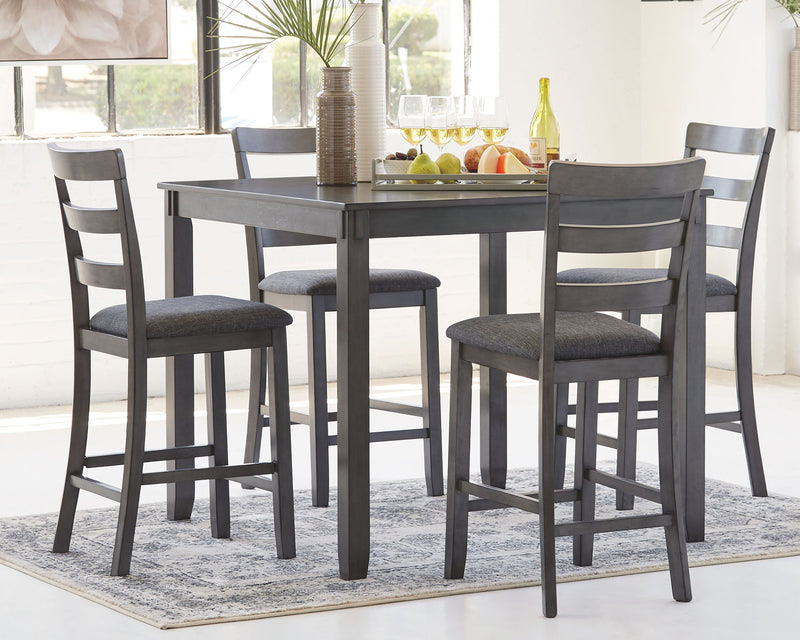 Bridson - Square Counter TBL Set (Set of 5) - Gray - R&R Furniture Gallery (Fountain Valley, CA)