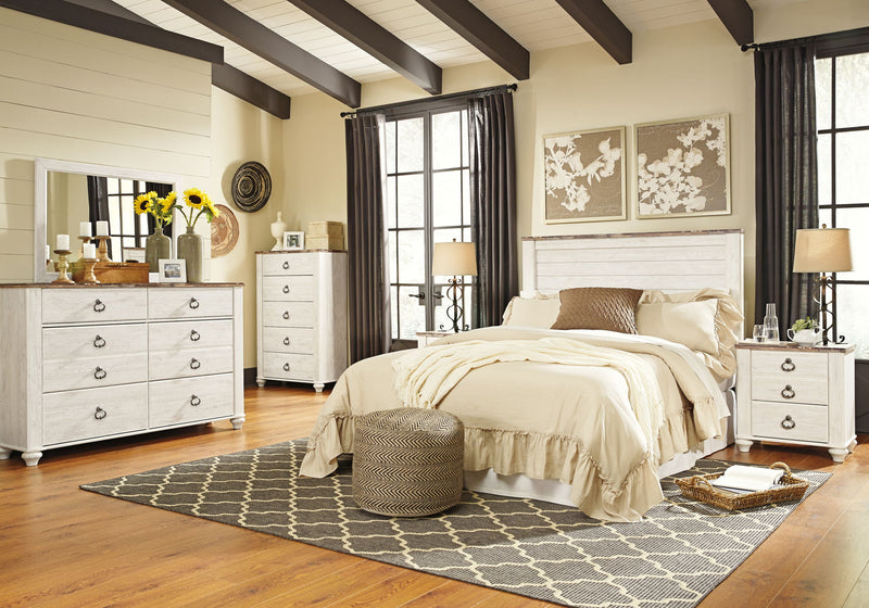 Willowton - Five Drawer Chest - Brown / Beige / White - R&R Furniture Gallery (Fountain Valley, CA)