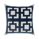 Navy blue 22x22 inch NV Corbin accent pillow by Classic Home, featuring textured fabric and decorative design for sofa or bed.