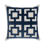 Navy blue 22x22 inch NV Corbin accent pillow by Classic Home, featuring textured fabric and decorative design for sofa or bed.