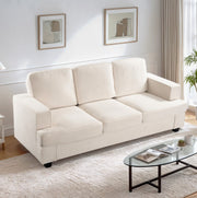 Modern Sofa, Comfortable 3 Seater Couch With Deep Seating, Loose Back Cushions, Wide Arms - R&R Furniture Gallery (Fountain Valley, CA)