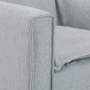 Simpli-Home Warren accent chair with hairpin metal legs, upholstered in neutral fabric, modern and stylish for living room decor.