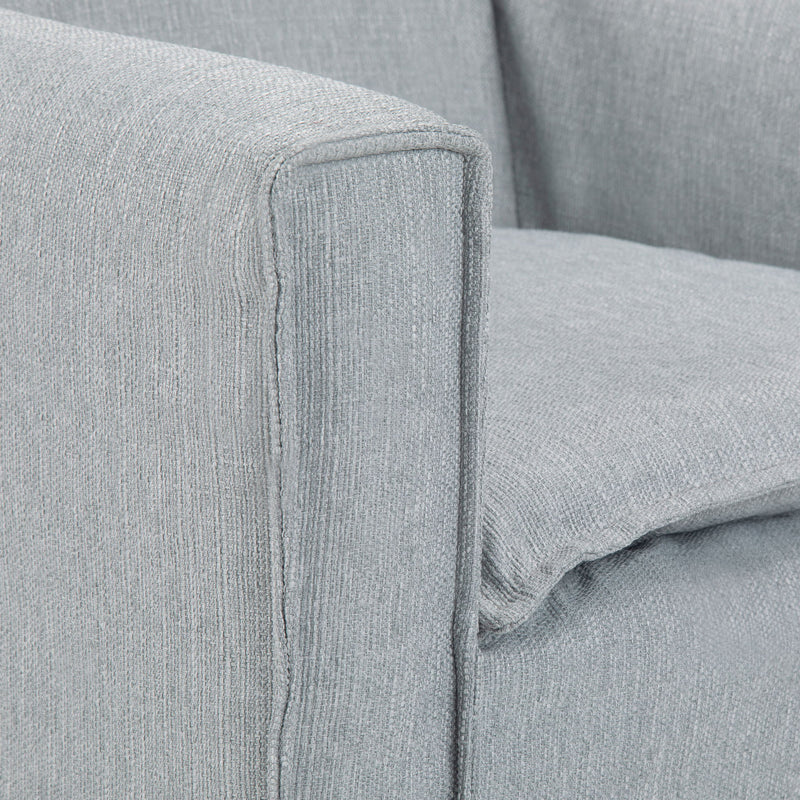 Simpli-Home Warren accent chair with hairpin metal legs, upholstered in neutral fabric, modern and stylish for living room decor.