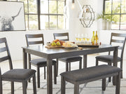 Bridson - RECT DRM Table Set (Set of 6) - Gray - R&R Furniture Gallery (Fountain Valley, CA)