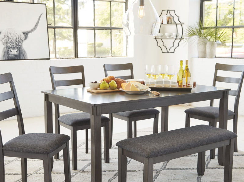 Bridson - RECT DRM Table Set (Set of 6) - Gray - R&R Furniture Gallery (Fountain Valley, CA)