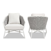 Rowan - Rope Barrel Back Patio Accent Arm Chair (Set of 2) - Optic White - R&R Furniture Gallery (Fountain Valley, CA)