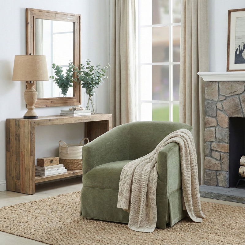 Elm - Skirted Swivel Chair - R&R Furniture Gallery (Fountain Valley, CA)