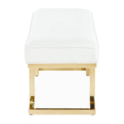 Belmont Place - Bed Bench - White / Gold - R&R Furniture Gallery (Fountain Valley, CA)