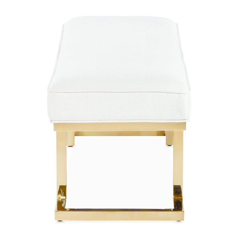 Belmont Place - Bed Bench - White / Gold - R&R Furniture Gallery (Fountain Valley, CA)