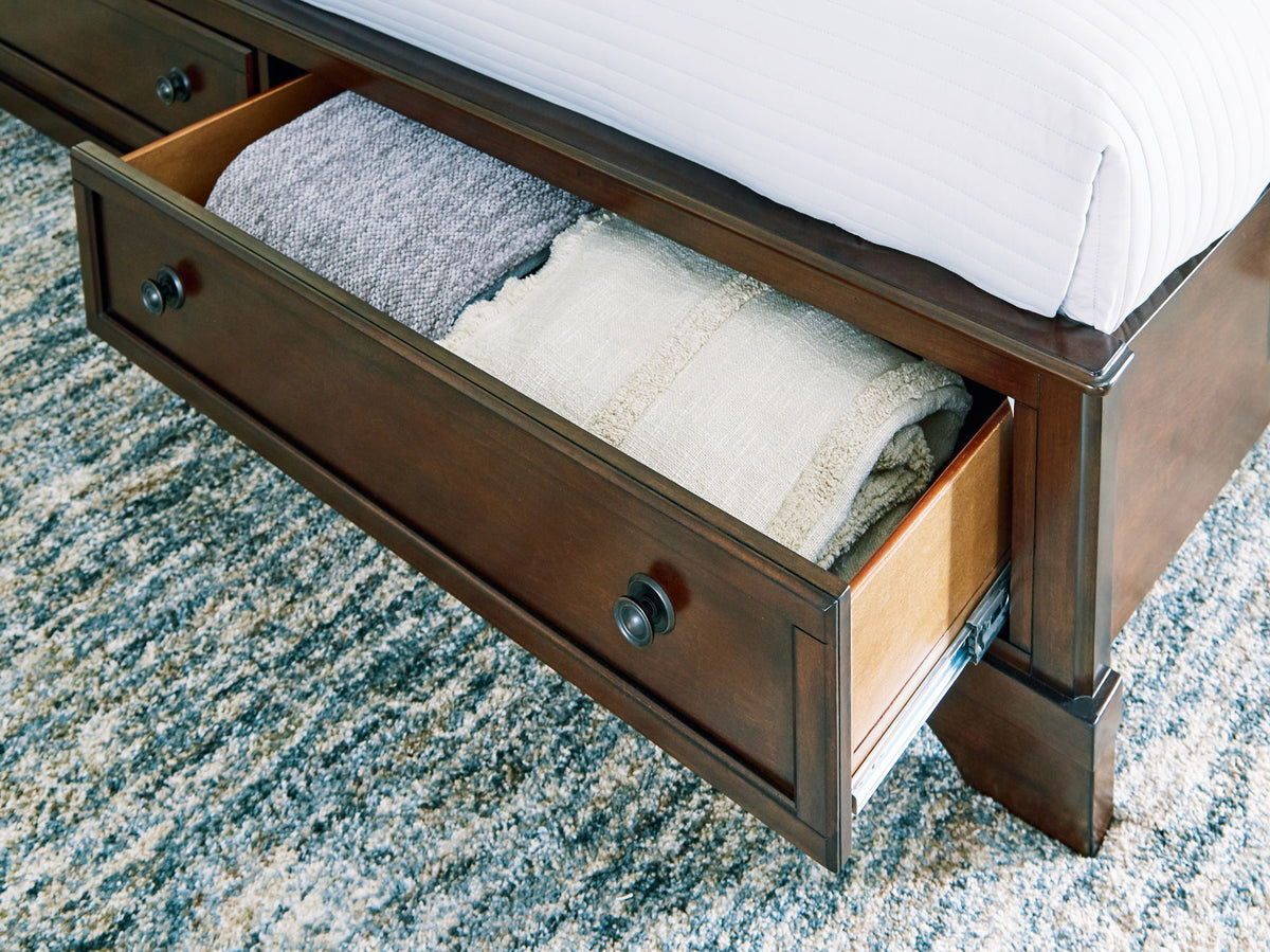 Trellington - Queen Sleigh Storage Bed - Brown - R&R Furniture Gallery (Fountain Valley, CA)