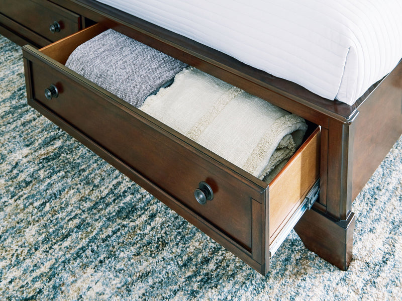 Trellington - Queen Sleigh Storage Bed - Brown - R&R Furniture Gallery (Fountain Valley, CA)