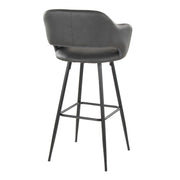 Set of two Lumi Source Margarite contemporary barstools with sleek design and wooden legs, ideal for modern kitchen or bar area.