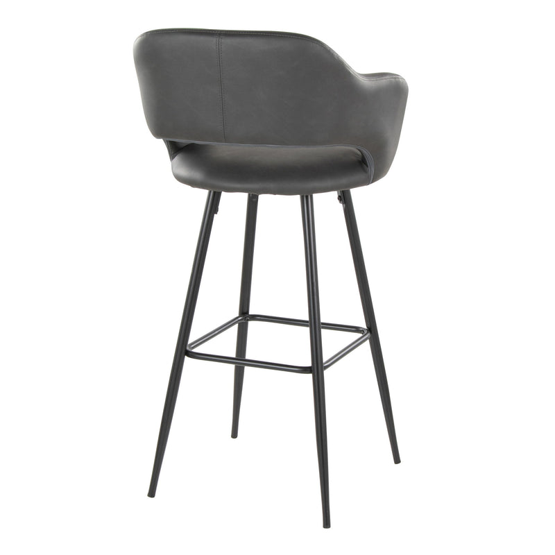 Set of two Lumi Source Margarite contemporary barstools with sleek design and wooden legs, ideal for modern kitchen or bar area.