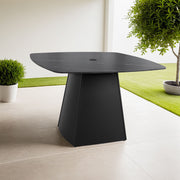 Rounded Square Outdoor Pedestal Dining Table - R&R Furniture Gallery (Fountain Valley, CA)