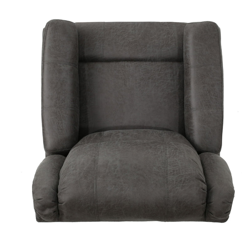 Noble House contemporary swivel glider chair with plush upholstery and modern design, featuring a smooth swivel and recline function.