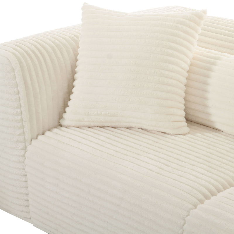 Tarra - Fluffy Oversized Corduroy Modular Loveseat - R&R Furniture Gallery (Fountain Valley, CA)