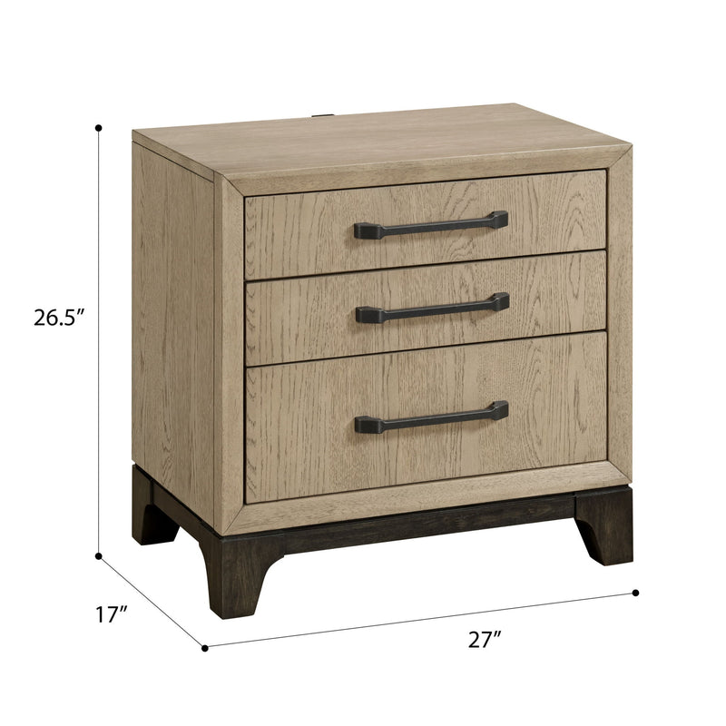 3 Drawer Nightstand With USB Charging Port - Brown - R&R Furniture Gallery (Fountain Valley, CA)