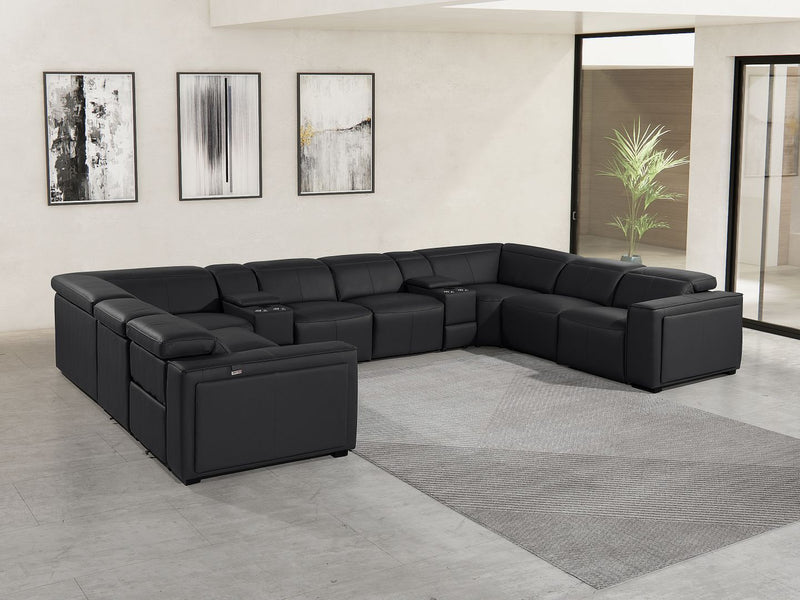 1224 - 10-Piece U-Shaped Sectional Sofa In With 4 Power Recliners & Power Headrests - R&R Furniture Gallery (Fountain Valley, CA)