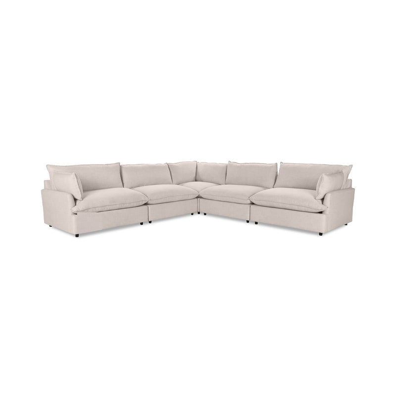 Classic Home Caplan modular sectional sofa with plush fabric cushions and sleek design in a modern living room setting.