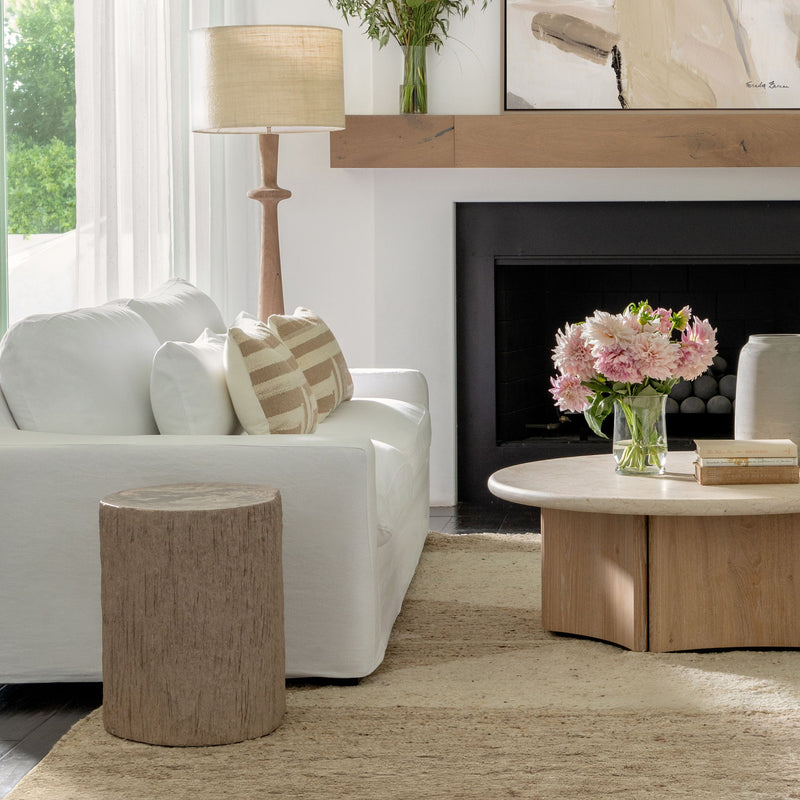 Corrina - Floor Lamp - Dark Natural And Beige