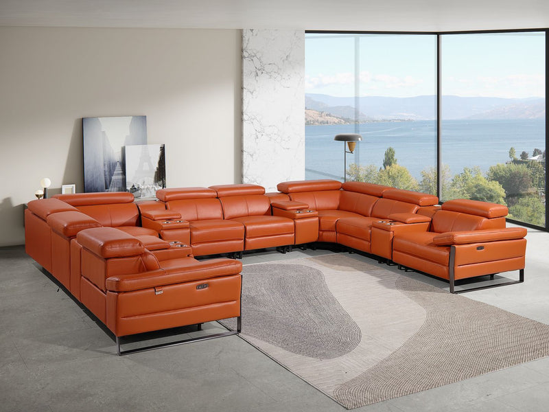 1246 - 12-Piece U-Shaped Modular Power Reclining Sectional With 4 Power Recliners And Power Headrests - R&R Furniture Gallery (Fountain Valley, CA)