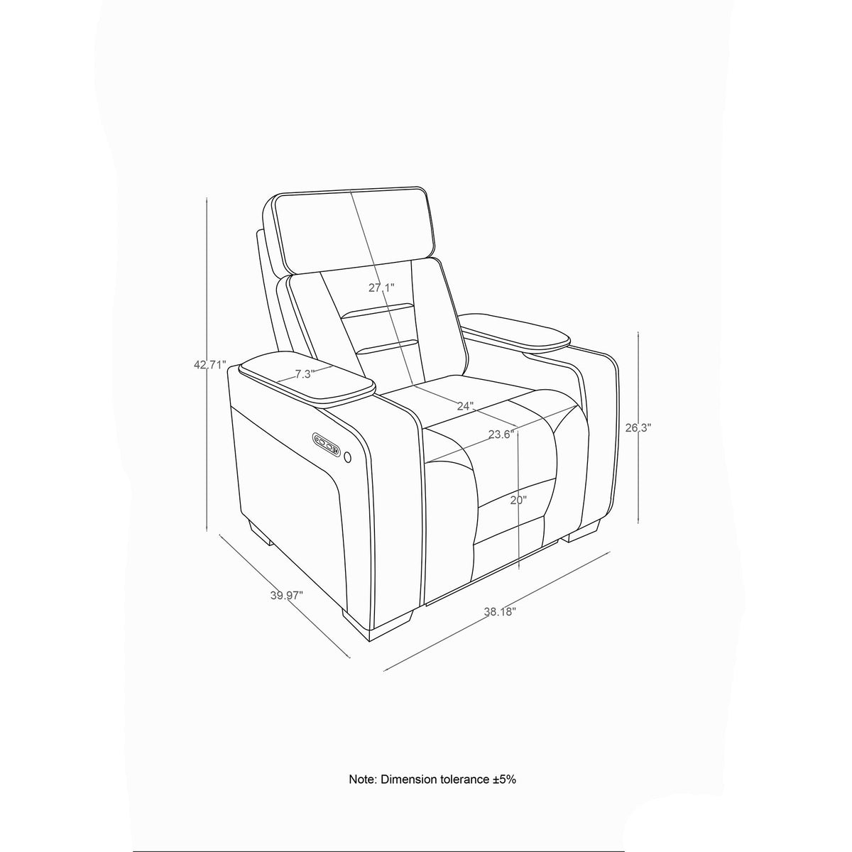 Austin - 3 Piece Reclining Sofa And Loveseat With Storage Arms - Gray
