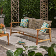 Outdoor 3 Seater Sofa With Rattan Cover - Gray - R&R Furniture Gallery (Fountain Valley, CA)