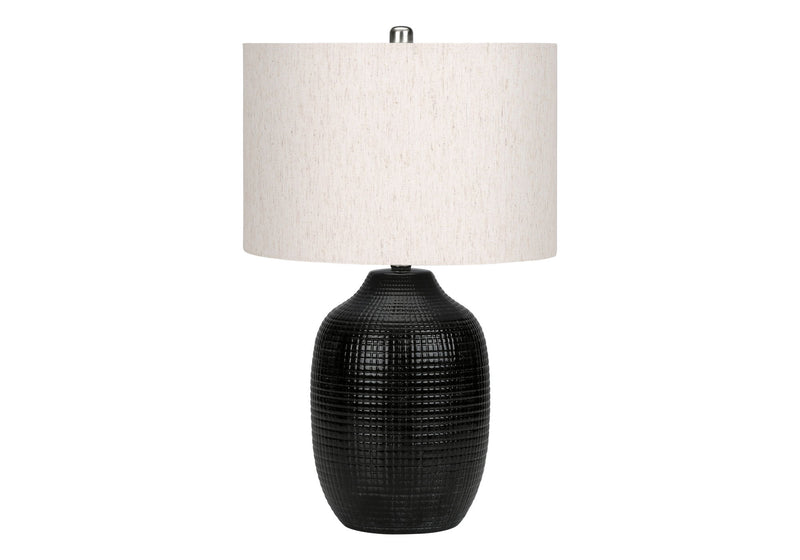 Lighting, Table Lamp, Ceramic, Contemporary - Black / Cream - R&R Furniture Gallery (Fountain Valley, CA)