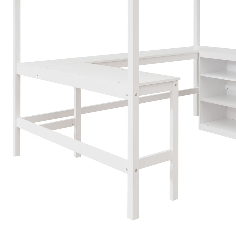 Loft Bed With Shelves With Desk - R&R Furniture Gallery (Fountain Valley, CA)