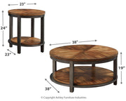 Roybeck - Occasional Table Set (Set of 3) - Light Brown / Bronze - R&R Furniture Gallery (Fountain Valley, CA)