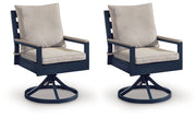 East Beach - Swivel Chair With Cushion (Set of 2) - Blue - R&R Furniture Gallery (Fountain Valley, CA)