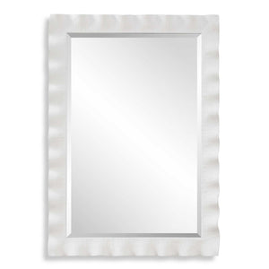 Haya - White Scalloped Mirror