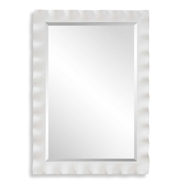Haya - White Scalloped Mirror