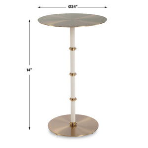 Cyprus - Accent Table - Brass / White