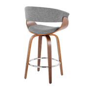 Lumi Source vintage mid-century modern fixed height counter stools with swivel, round footrest, set of 2, in stylish design