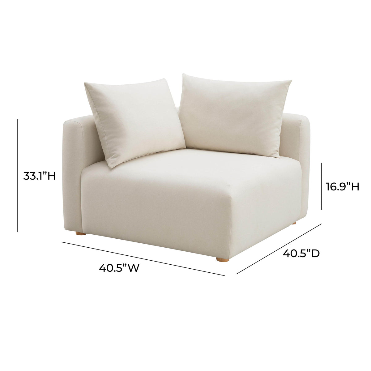 Hangover - Linen Modular Corner Chair - Cream - R&R Furniture Gallery (Fountain Valley, CA)
