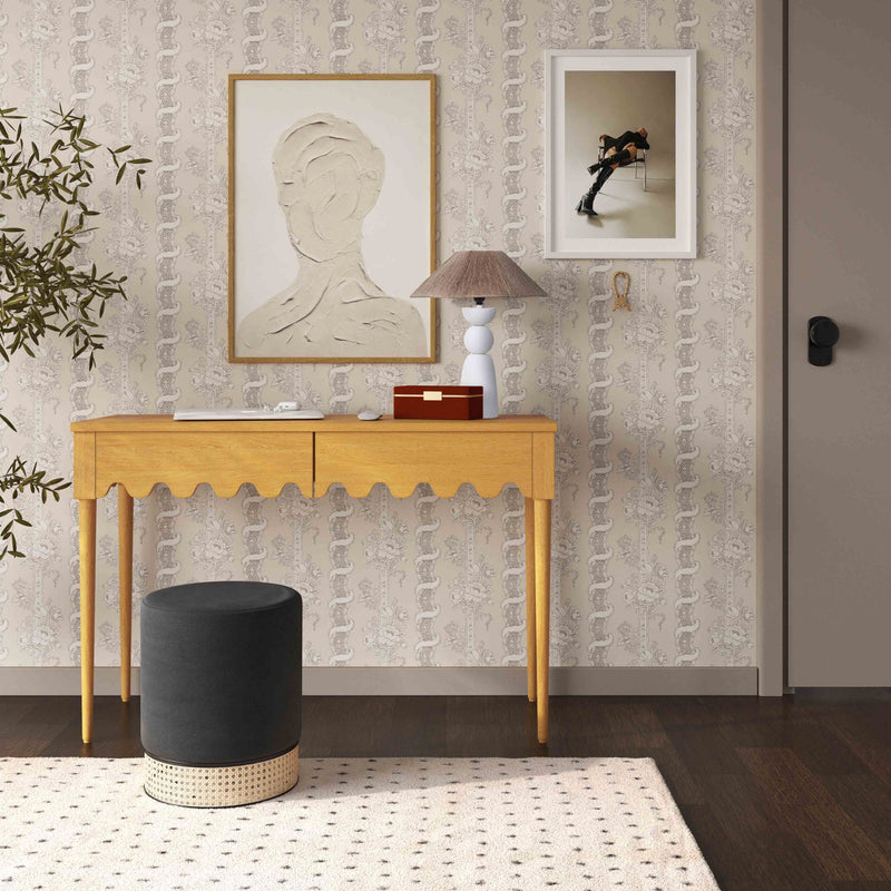TOV Furniture Oodle writing desk with sleek wooden surface and minimalist design, ideal for home office or study space.