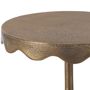 Aluminum Accent Table - Antique Brass