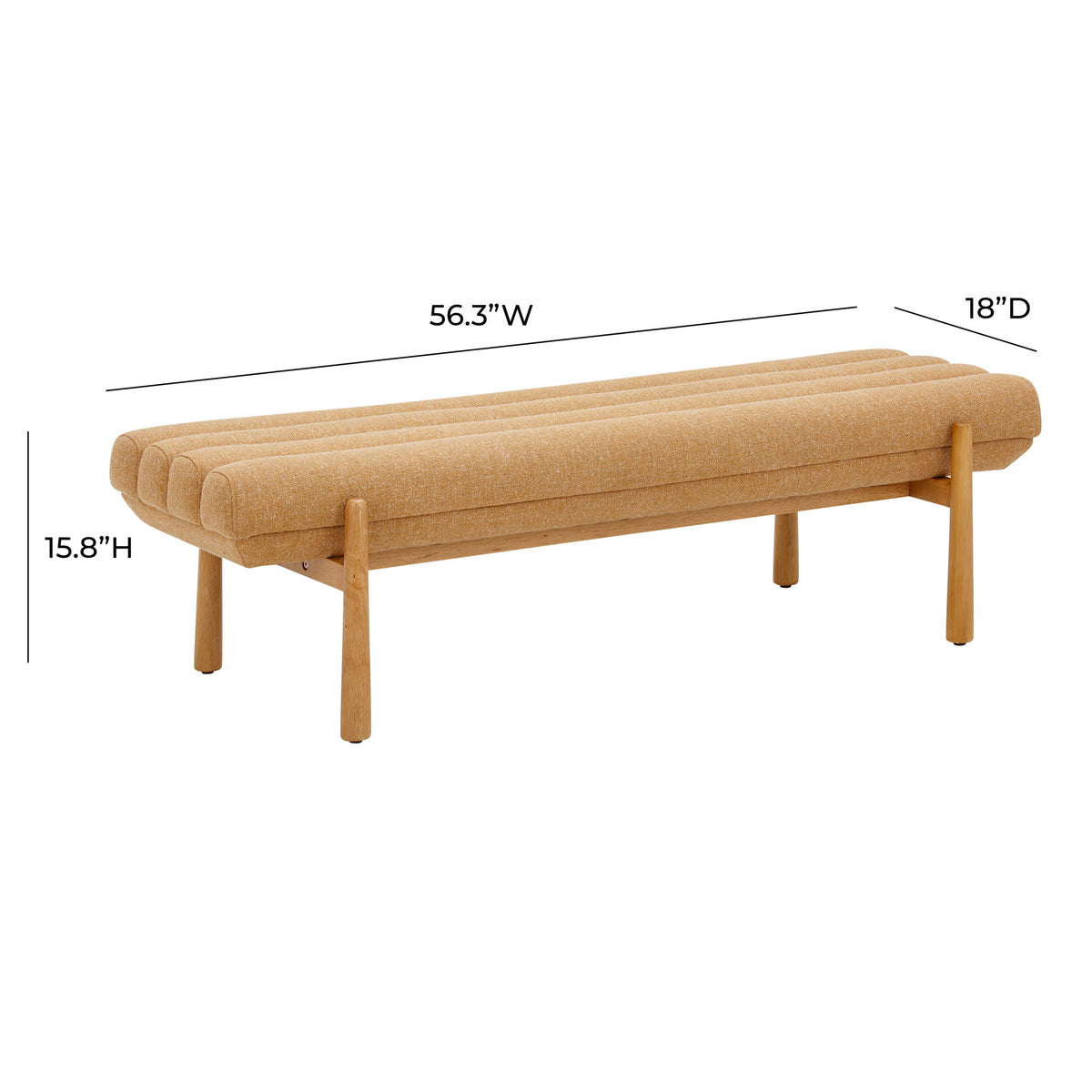 Julianna - Heavy Linen Bench - Sunflower Yellow - R&R Furniture Gallery (Fountain Valley, CA)