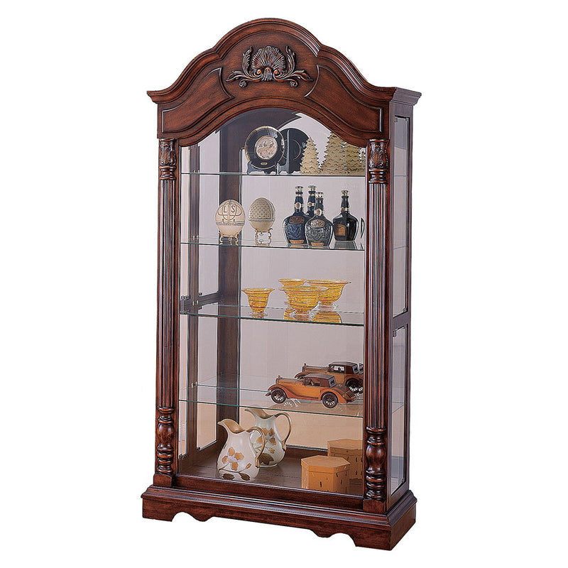 Denton - Curio Cabinet - Cherry - R&R Furniture Gallery (Fountain Valley, CA)