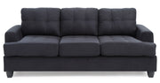 Glory Furniture Sandridge stationary sofa with plush fabric upholstery and cushioned armrests in a modern living room setting.