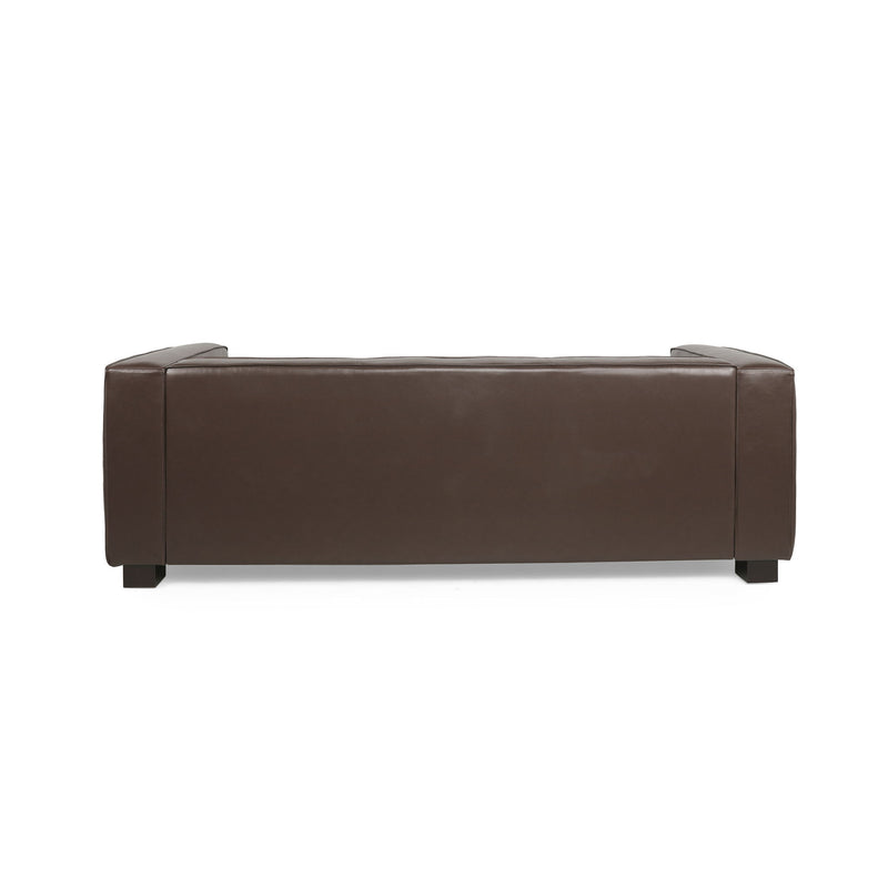 Contemporary Noble House 3-seater sofa with tuxedo design, featuring sleek upholstery and modern style in a living room setting.