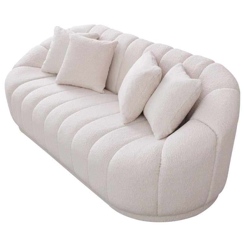 Maximilian - Modern Japandi Style Tight Back Boucle Couches - R&R Furniture Gallery (Fountain Valley, CA)