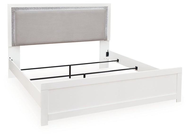Maeling - King Upholstered Panel Bed - White - R&R Furniture Gallery (Fountain Valley, CA)