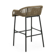 La Push - Outdoor Rope Barstool (Set of 2) - Black / Brown - R&R Furniture Gallery (Fountain Valley, CA)